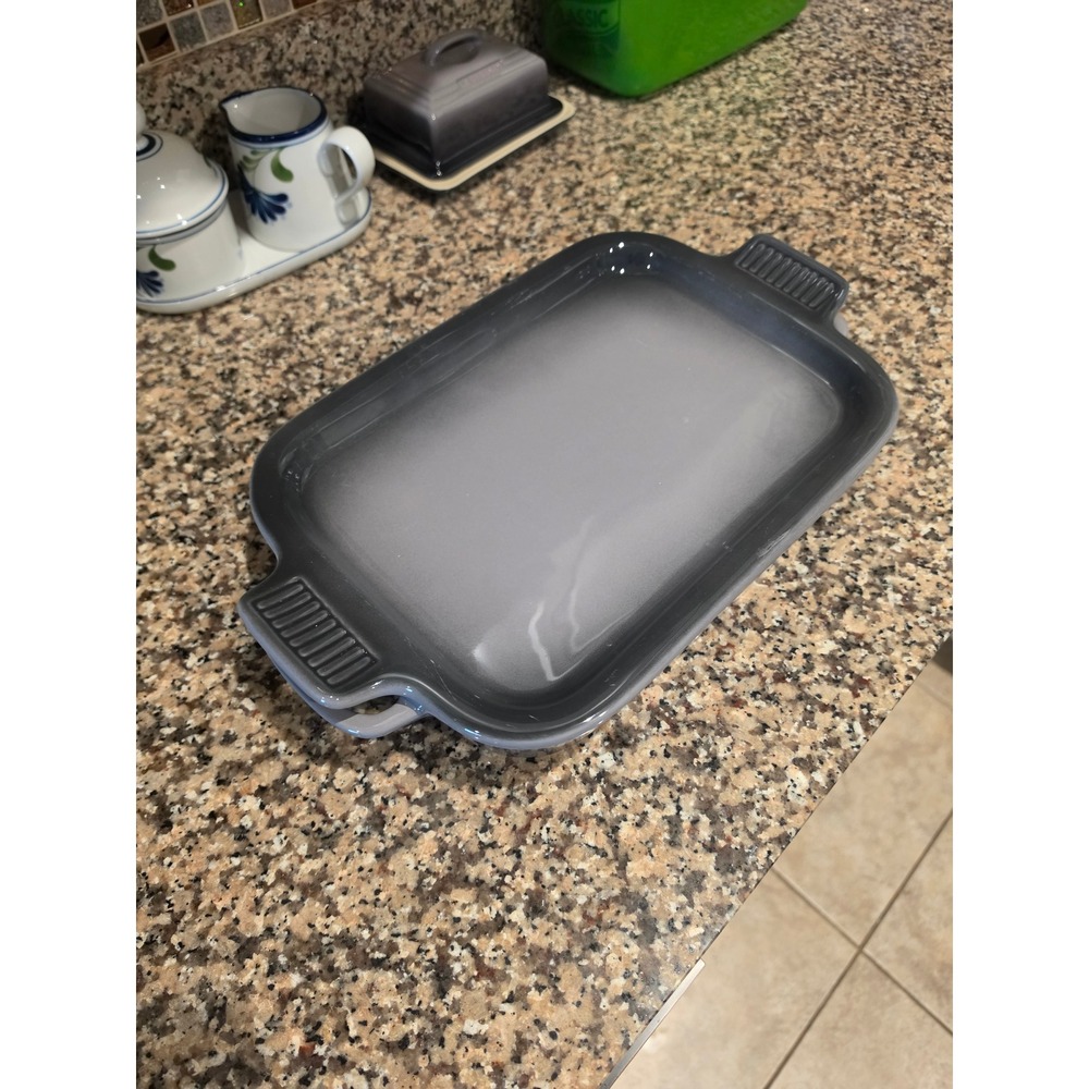 Le Creuset Heritage Stoneware Rectangular Casserole Dish with Lid Oyster Grey